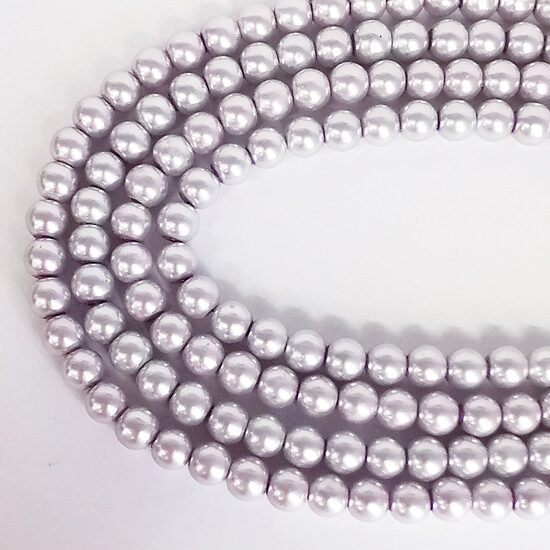 10 mm gaiši lillā. Stikla pērļu virtene ar pārklājumu