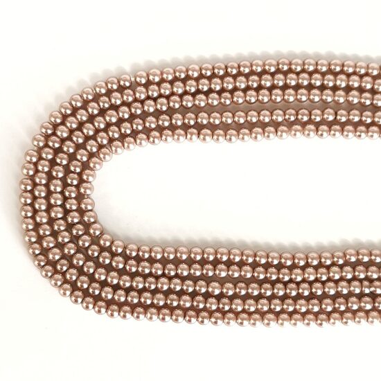 4 mm tumši bēša. Stikla pērļu virtene ar pārklājumu 