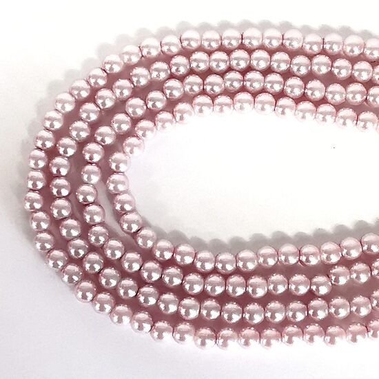 8 mm gaiši lillā. Stikla pērļu virtene ar pārklājumu