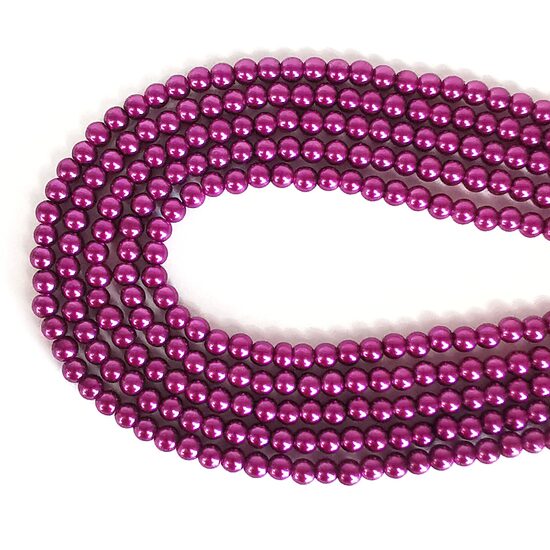 6 mm violeta ar spīdumu. Stikla pērļu virtene ar pārklājumu