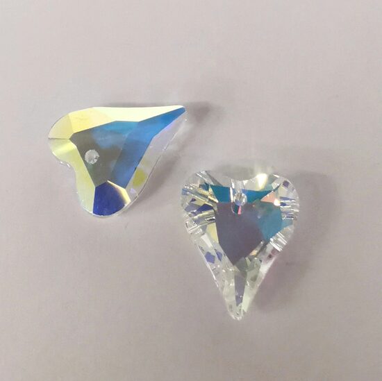 Stikla kristāls sirds 17*14mm