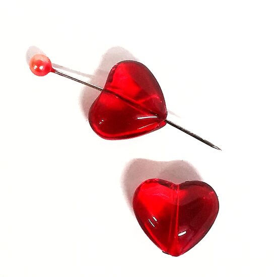 Stikla sirds 12*15 mm