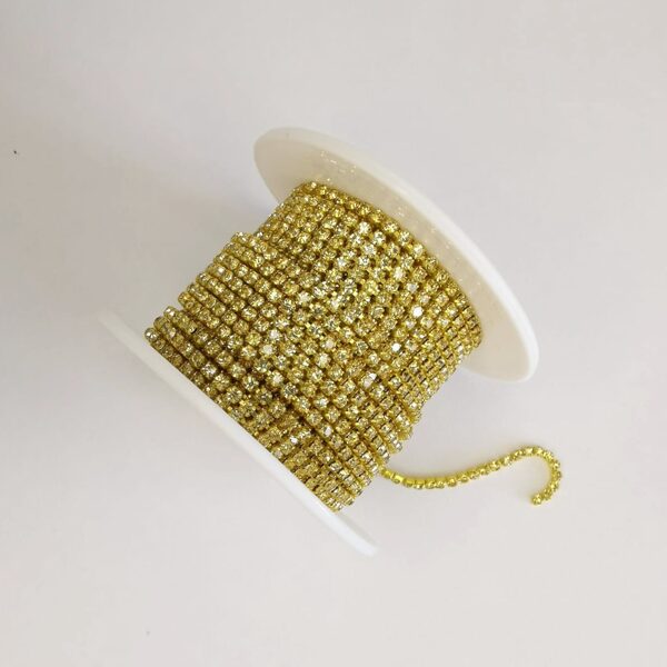 Ķēdīte ar stikla kristāliem 2mm