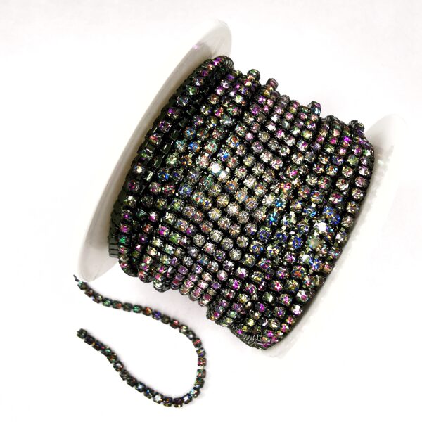 Ķēdīte ar stikla kristāliem 2mm