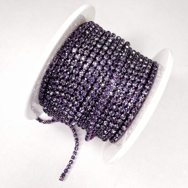 Ķēdīte ar stikla kristāliem 2mm